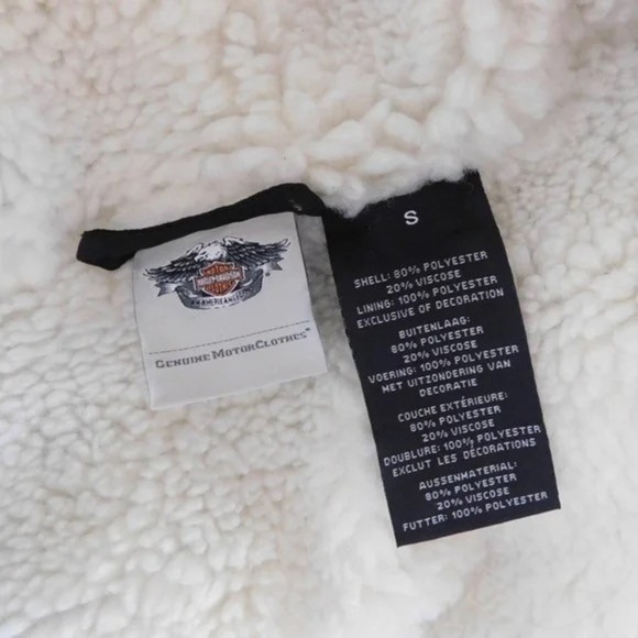 HARLEY-DAVIDSON Purple Black Plaid Fleece Sherpa Lined Coat Moto Motorcycle S - Picture 11 of 13